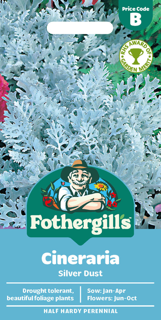 Mr Fothergill's Cineraria Silver Dust Seeds Packet