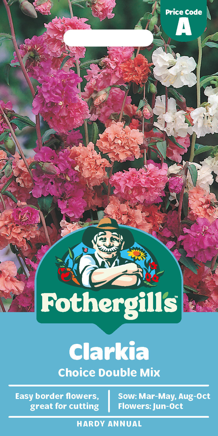 Mr Fothergill's Clarkia Choice Double Mix Seeds Packet