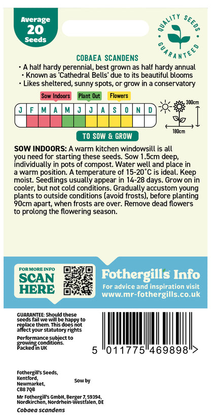 Mr Fothergill's Cobaea Scandens Seeds Packet