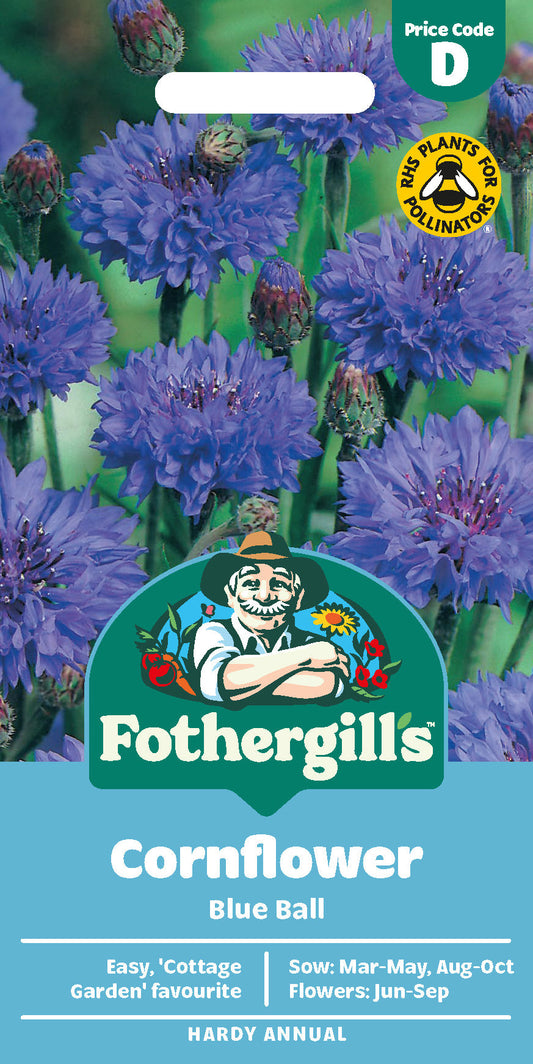 Mr Fothergill's Cornflower Blue Ball Seeds Packet