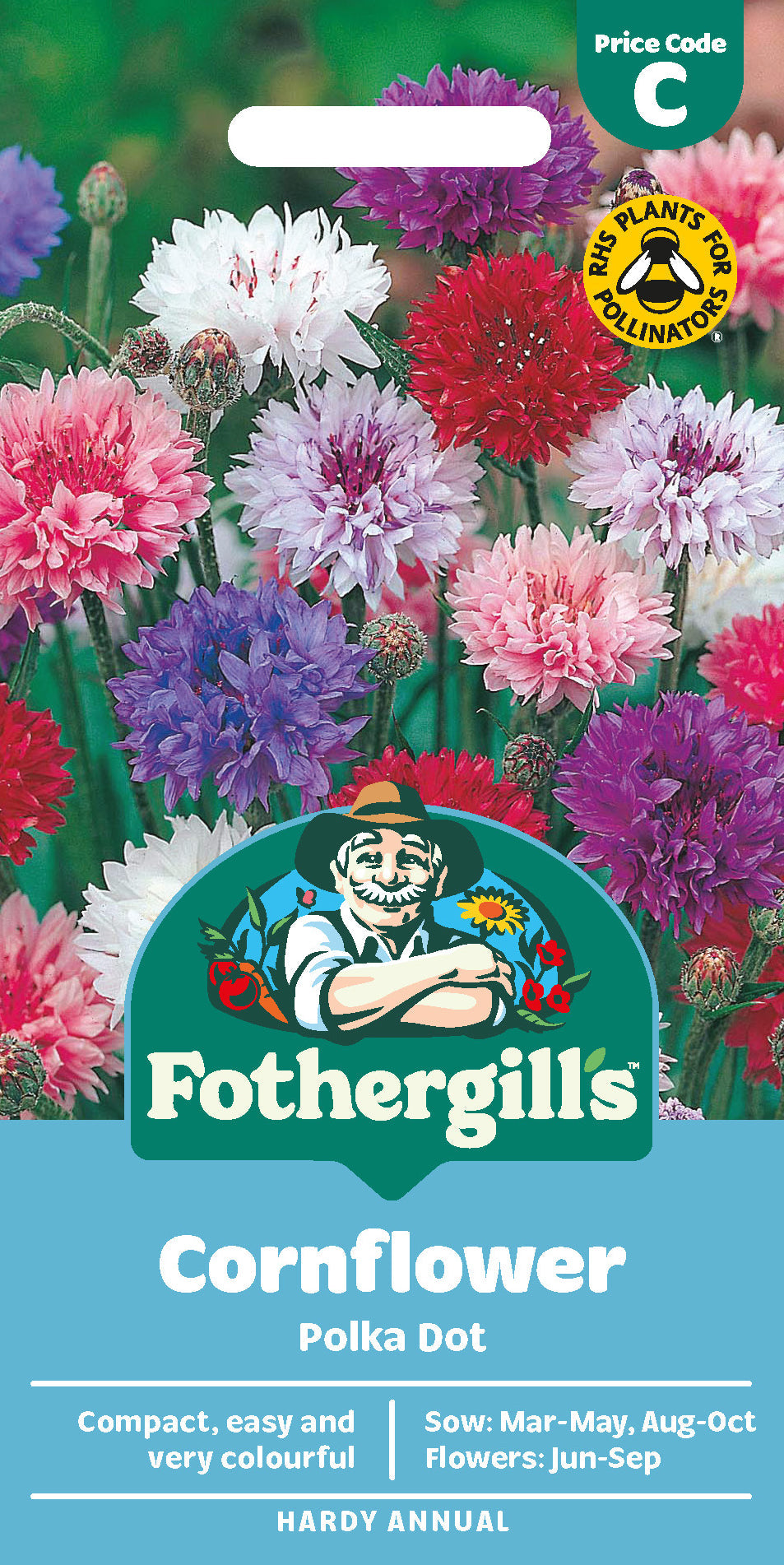 Mr Fothergill's Cornflower Polka Dot Seeds Packet