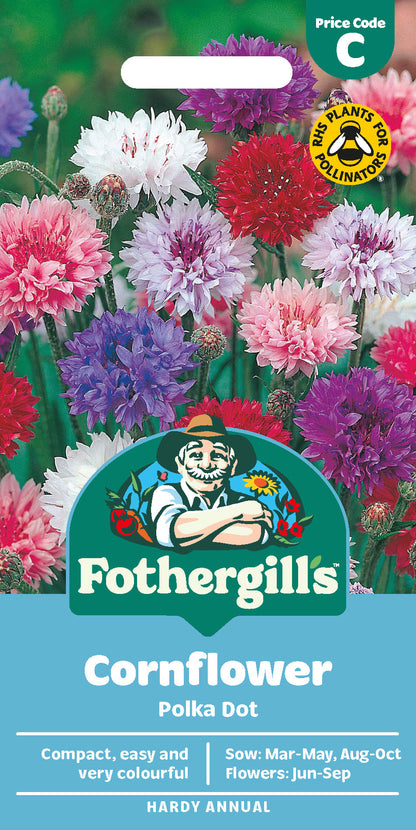 Mr Fothergill's Cornflower Polka Dot Seeds Packet