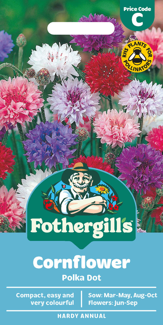 Mr Fothergill's Cornflower Polka Dot Seeds Packet