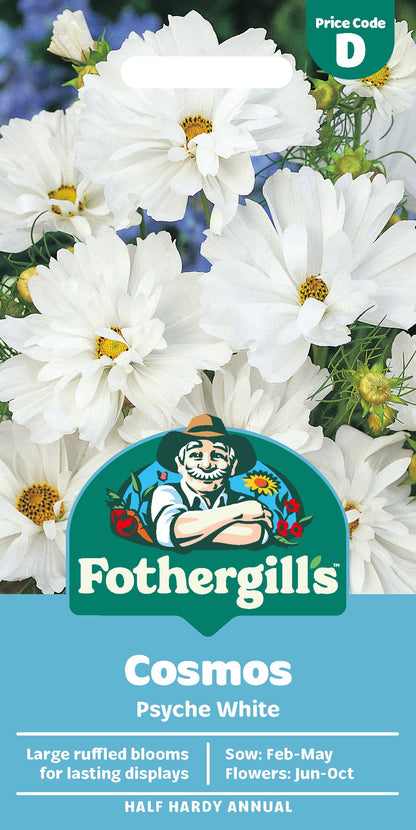 Mr Fothergill's Cosmos Psyche White Seeds Packet
