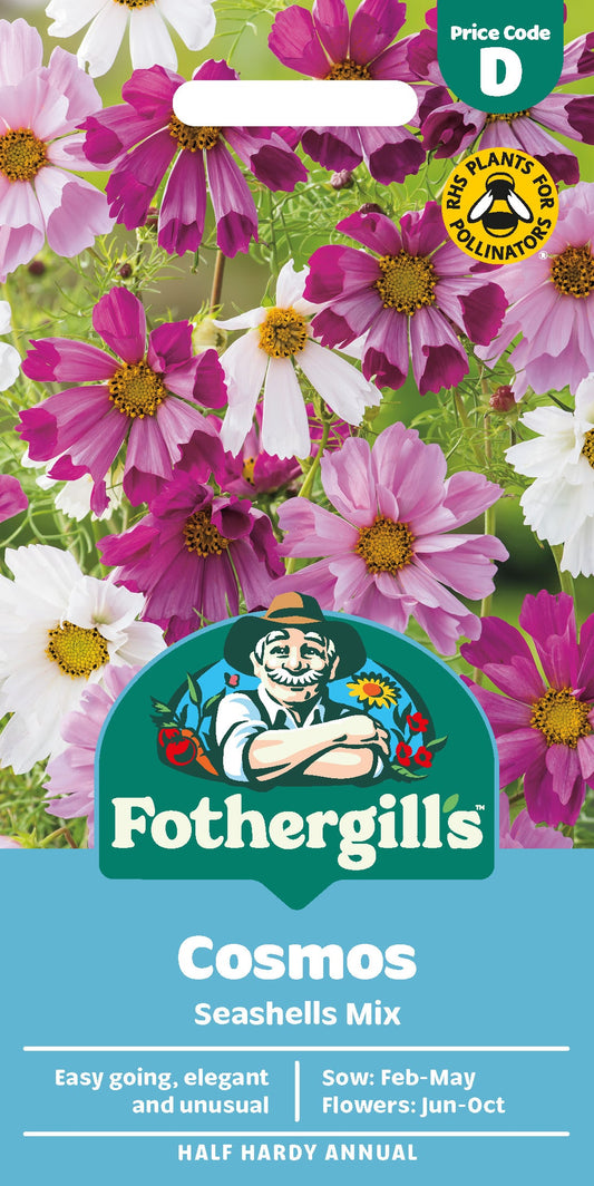 Mr Fothergill's Cosmos Seashells Mix Seeds Packet