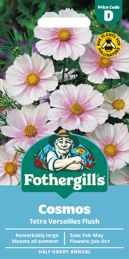 Mr Fothergill's Cosmos Tetra Versailles Flush Seeds Packet