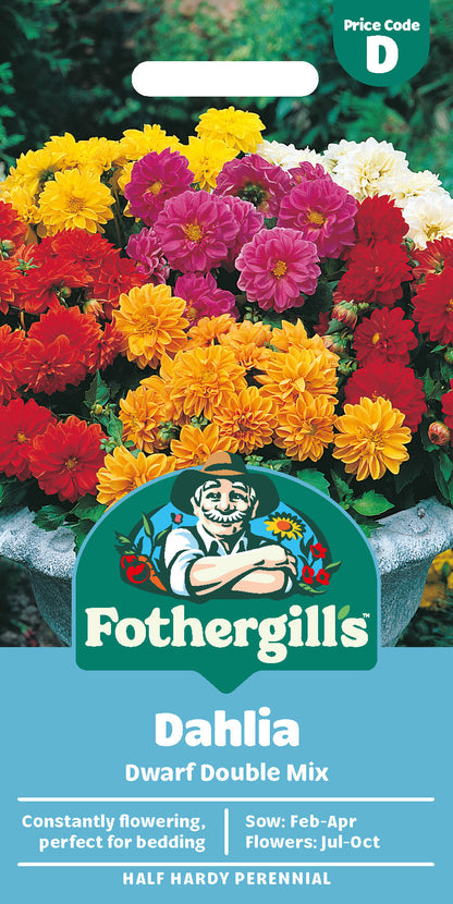Mr Fothergill's Dahlia Dwarf Double Mix Seeds Packet