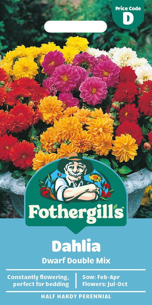 Mr Fothergill's Dahlia Dwarf Double Mix Seeds Packet