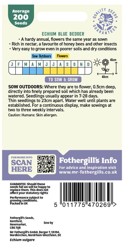 Mr Fothergill's Echium Blue Bedder Seeds Packet