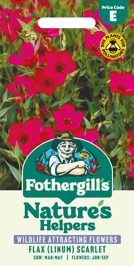 Mr Fothergill's Flax (Linum) Scarlet Seeds Packet