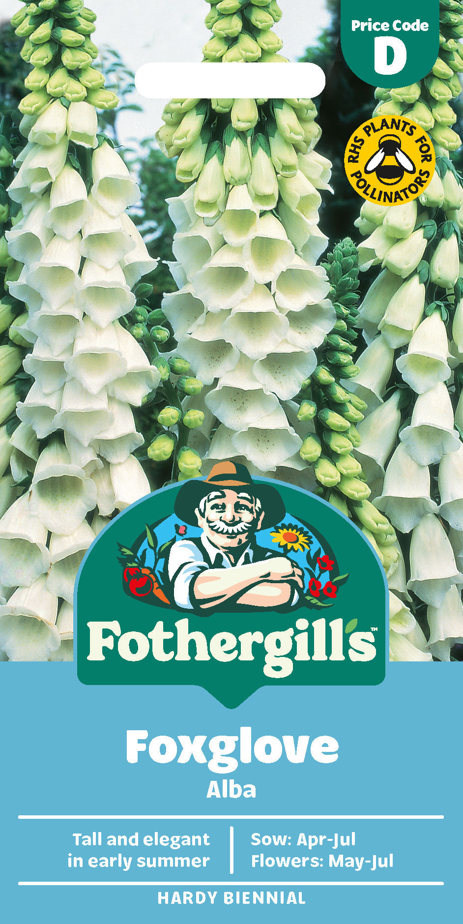 Mr Fothergill's Foxglove Alba Seeds Packet