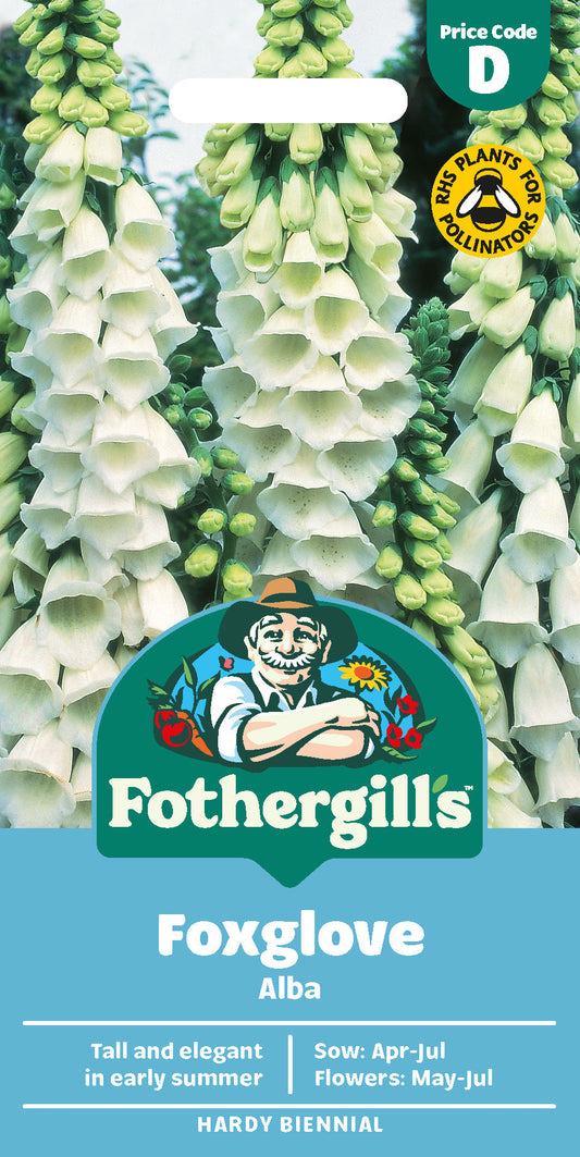 Mr Fothergill's Foxglove Alba Seeds Packet