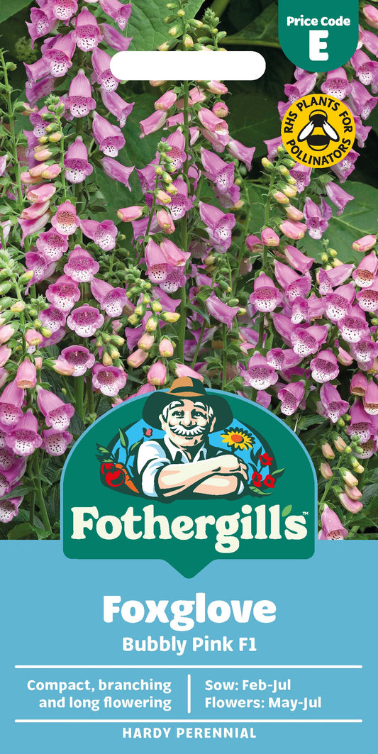 Mr Fothergill's Foxglove Bubbly Pink F1 Seeds Packet