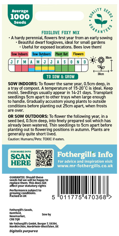 Mr Fothergill's Foxglove Foxy Mix Seeds Packet