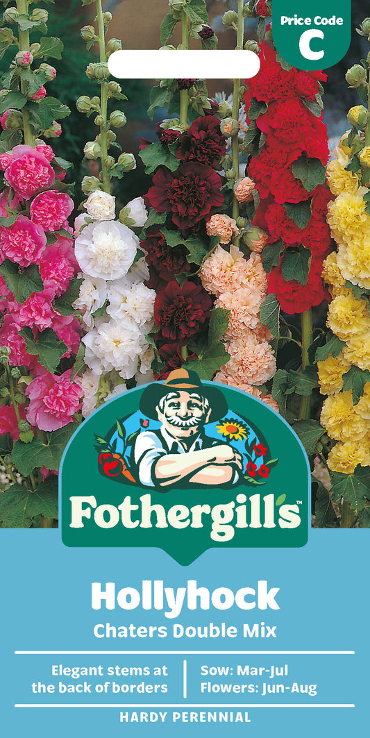 Mr Fothergill's Hollyhock Chaters Double Mix Seeds Packet