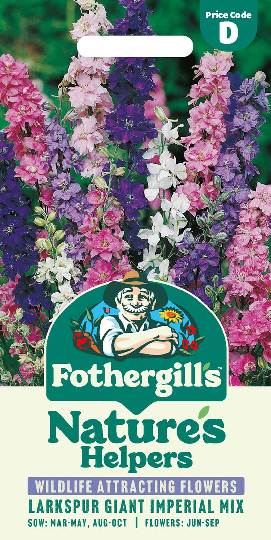 Mr Fothergill's Larkspur Giant Imperial Mix Seeds Packet