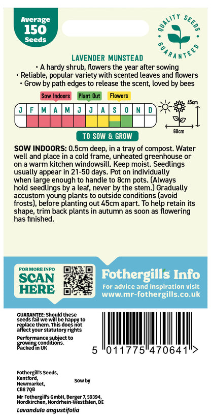 Mr Fothergill's Lavender Munstead Seeds Packet