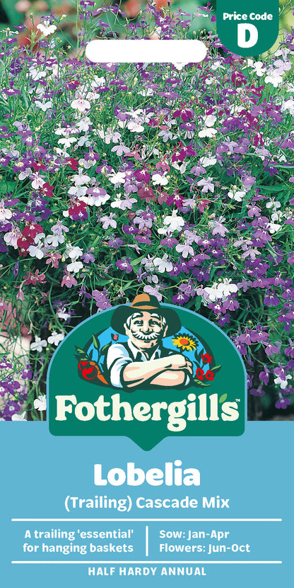 Mr Fothergill's Lobelia (Trailing) Cascade Mix Seeds Packet