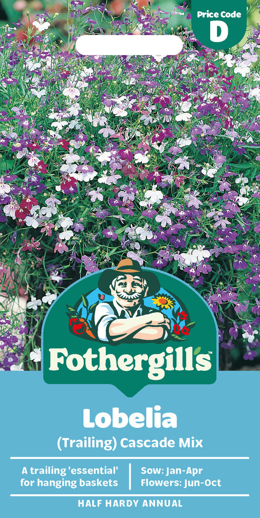 Mr Fothergill's Lobelia (Trailing) Cascade Mix Seeds Packet