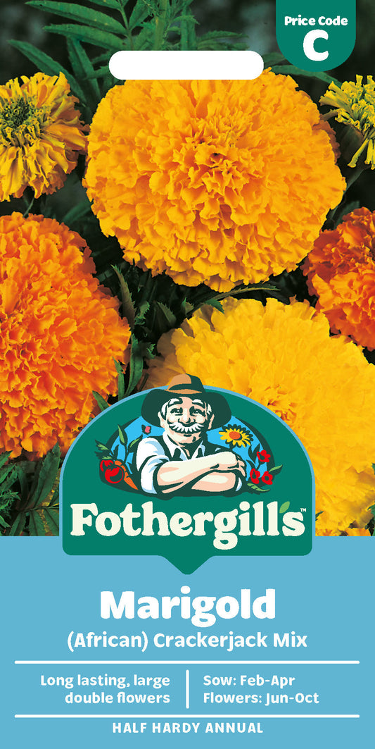 Mr Fothergill's Marigold (African) Crackerjack Mix Seeds Packet
