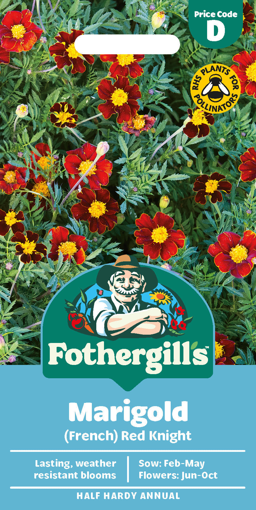 Mr Fothergill's Marigold (French) Red Knight Seeds Packet