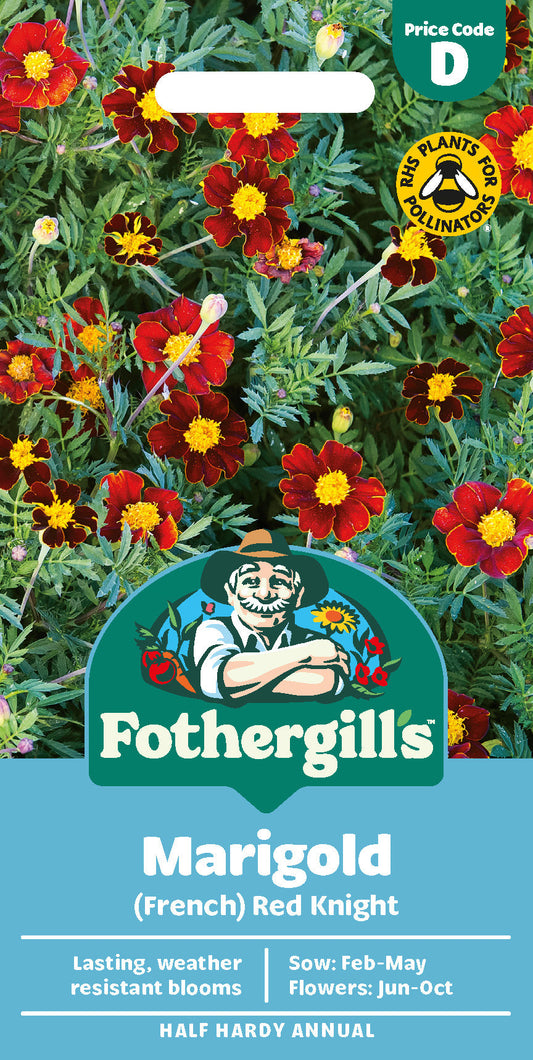 Mr Fothergill's Marigold (French) Red Knight Seeds Packet