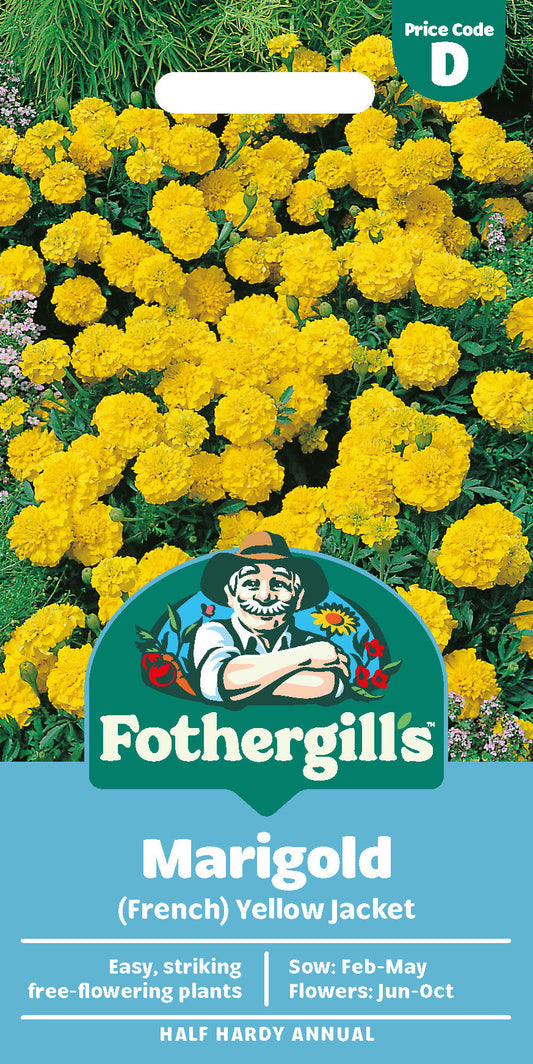Mr Fothergill's Marigold (French) Yellow Jacket Seeds Packet