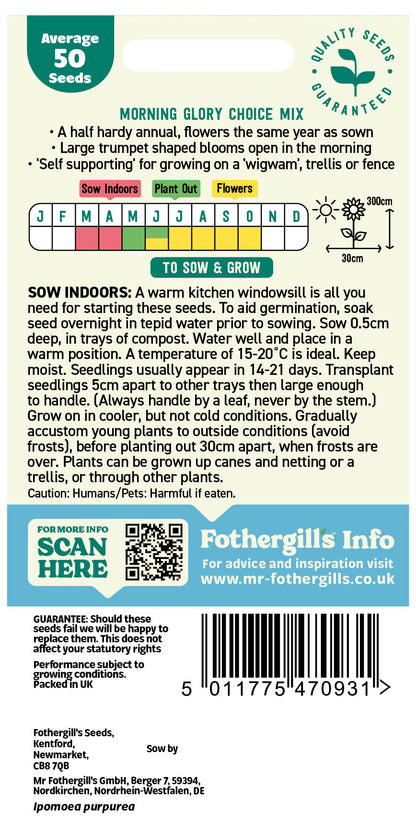 Mr Fothergill's Morning Glory Choice Mix Seeds Packet