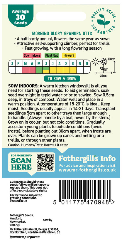 Mr Fothergill's Morning Glory Grandpa Otts Seeds Packet