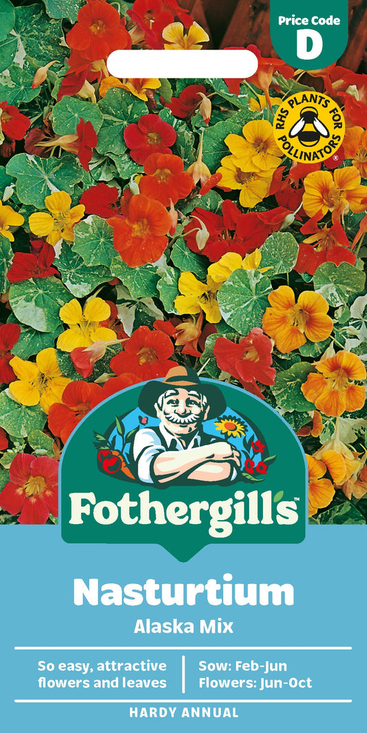 Mr Fothergill's Nasturtium Alaska Mix Seeds Packet