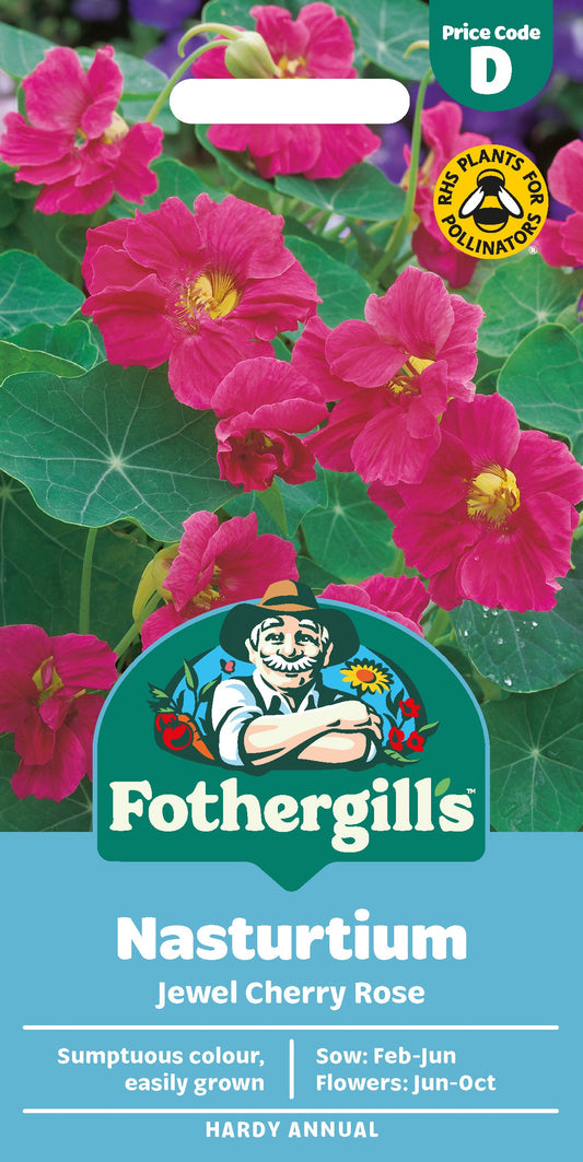 Mr Fothergill's Nasturtium Jewel Cherry Rose Seeds Packet