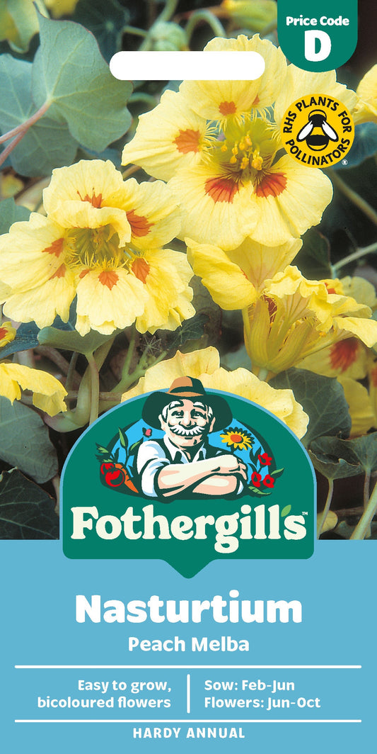 Mr Fothergill's Nasturtium Peach Melba Seeds Packet