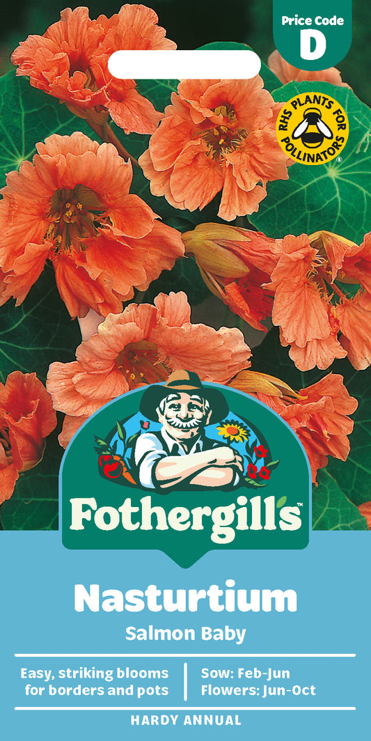 Mr Fothergill's Nasturtium Salmon Baby Seeds Packet
