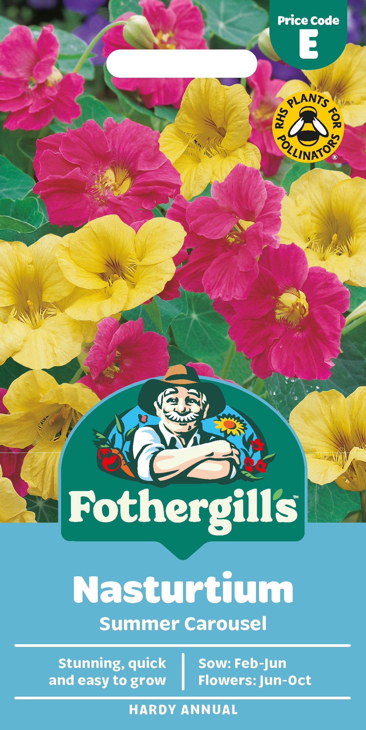Mr Fothergill's Nasturtium Summer Carousel Seeds Packet