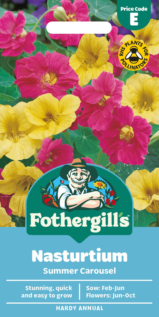 Mr Fothergill's Nasturtium Summer Carousel Seeds Packet