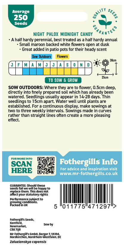 Mr Fothergill's Night Phlox Midnight Candy Seeds Packet