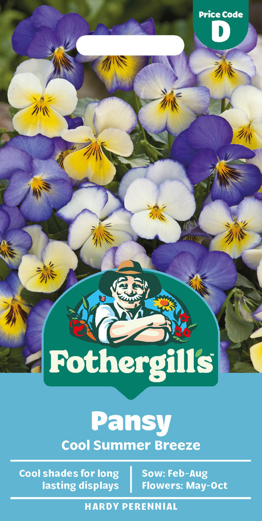 Mr Fothergill's Pansy Cool Summer Breeze Seeds Packet
