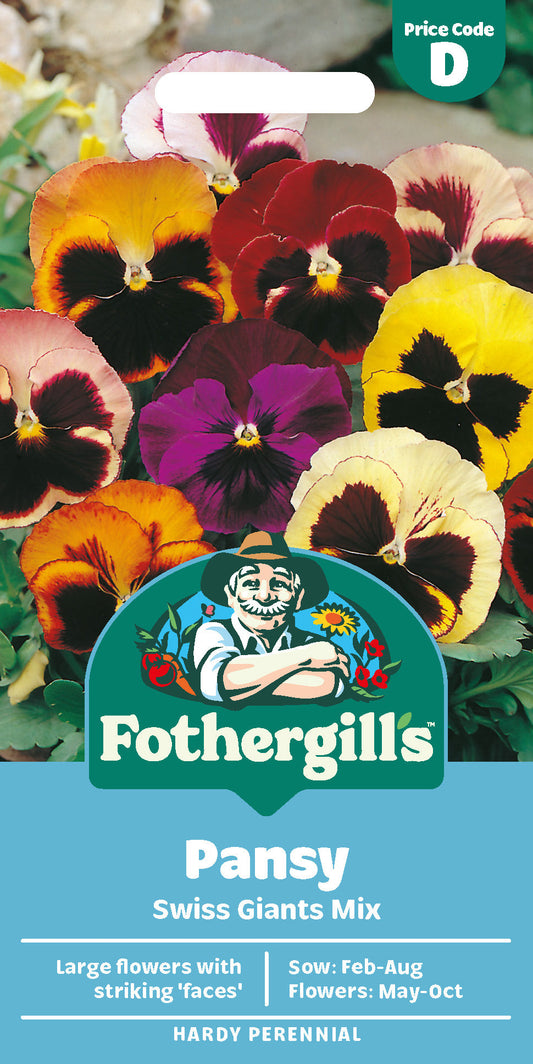 Mr Fothergill's Pansy Swiss Giants Mix Seeds Packet