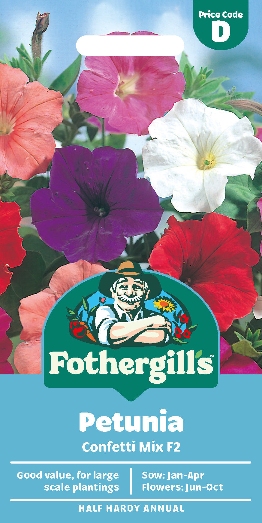 Mr Fothergill's Petunia Confetti Mix F2 Seeds Packet