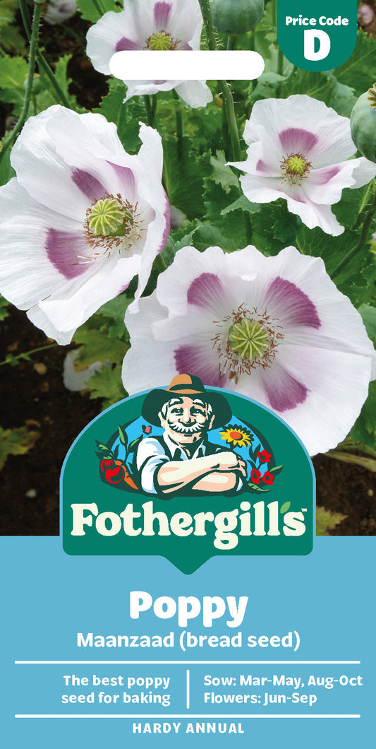 Mr Fothergill's Poppy Maanzaad (Bread Seed) Seeds Packet