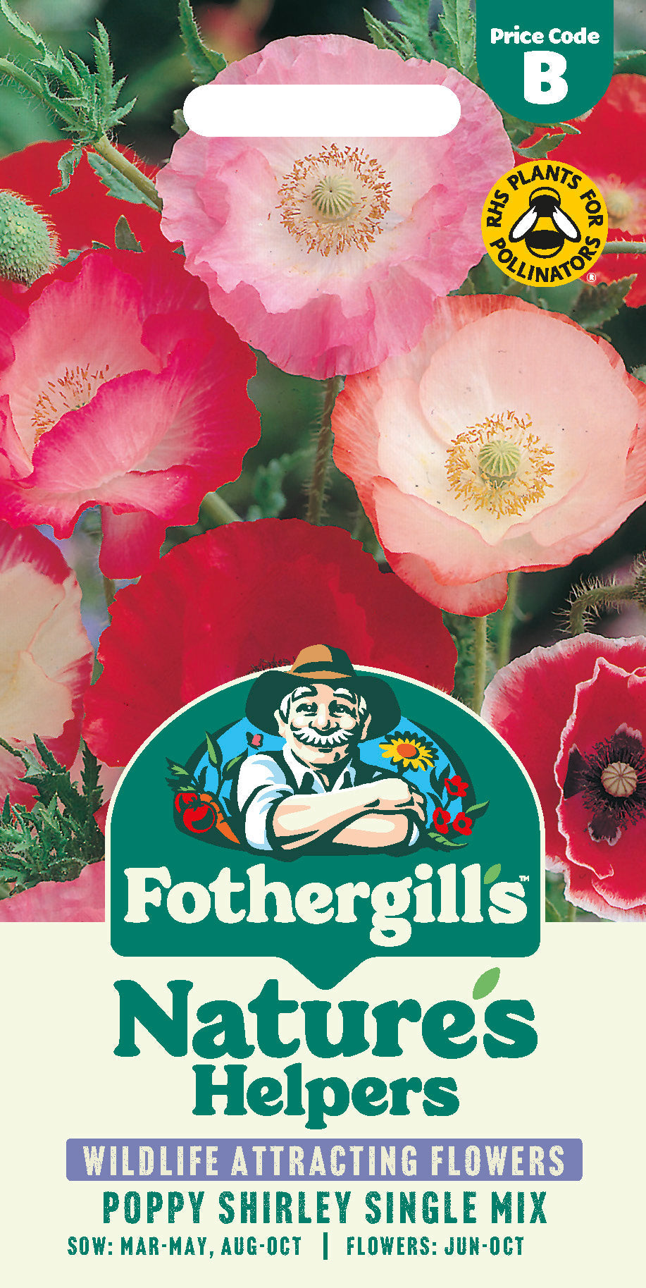 Mr Fothergill's Poppy Shirley Single Mix Seeds Packet