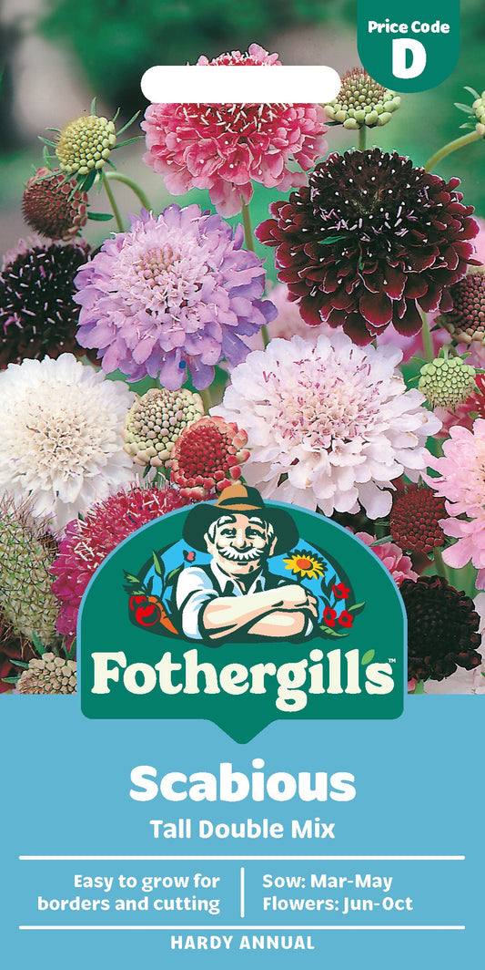 Mr Fothergill's Scabious Tall Double Mix Seeds Packet