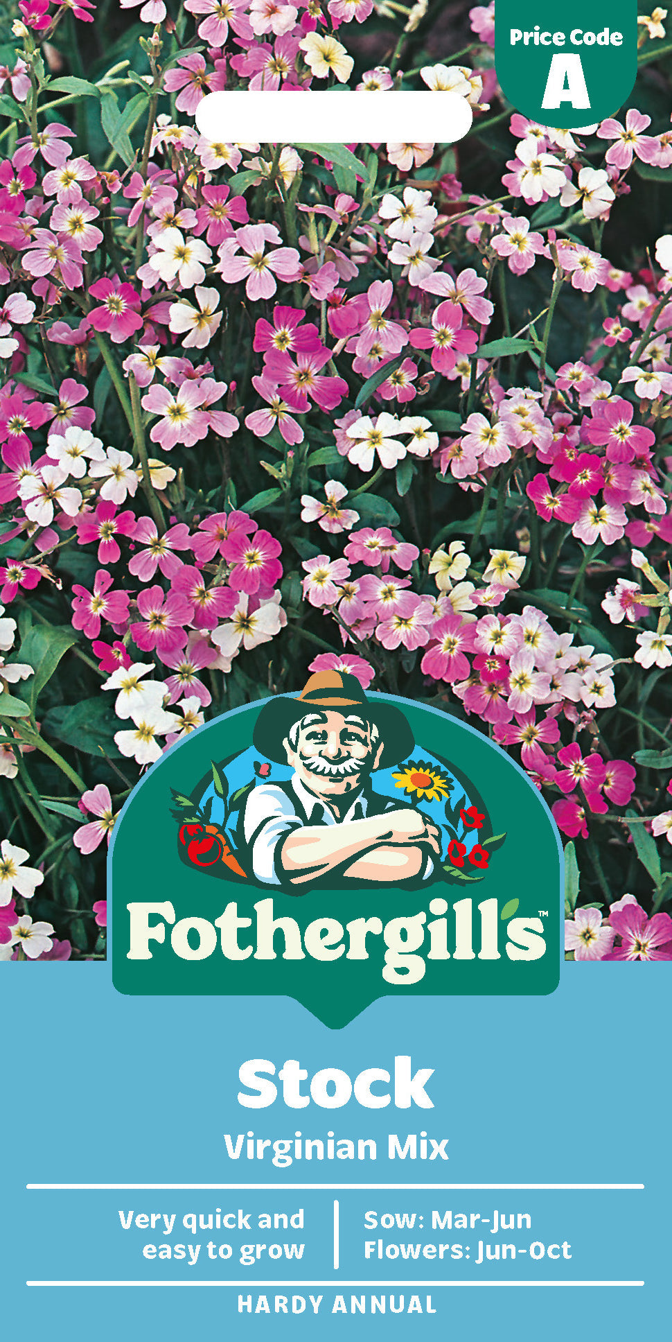 Mr Fothergill's Stock Virginian Mix Seeds Packet
