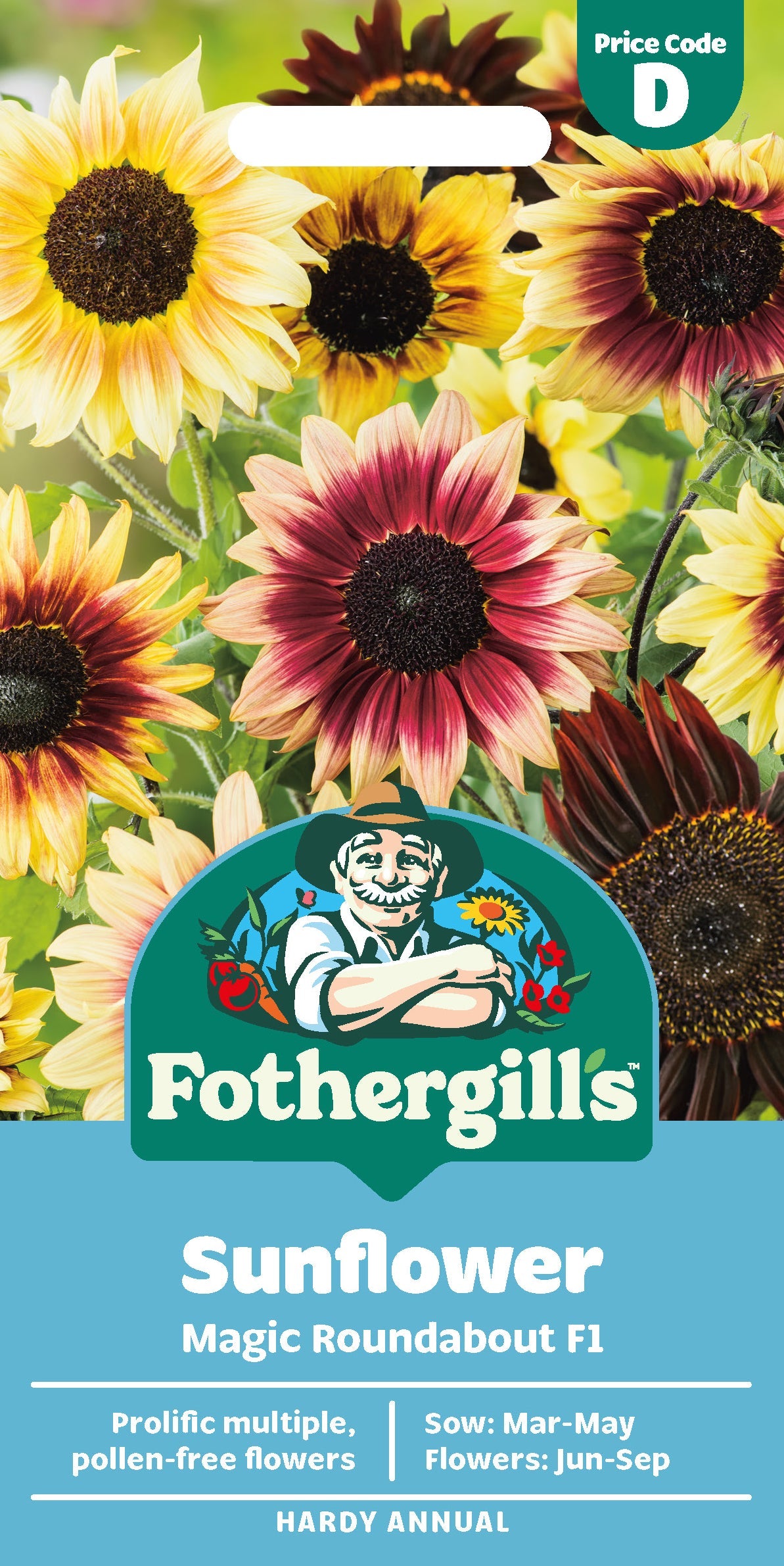 Mr Fothergill's Sunflower Magic Roundabout F1 Seeds Packet