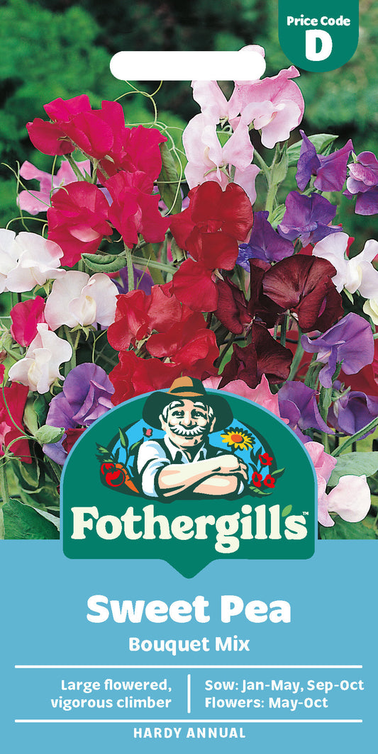Mr Fothergill's Sweet Pea Bouquet Mix Seeds Packet