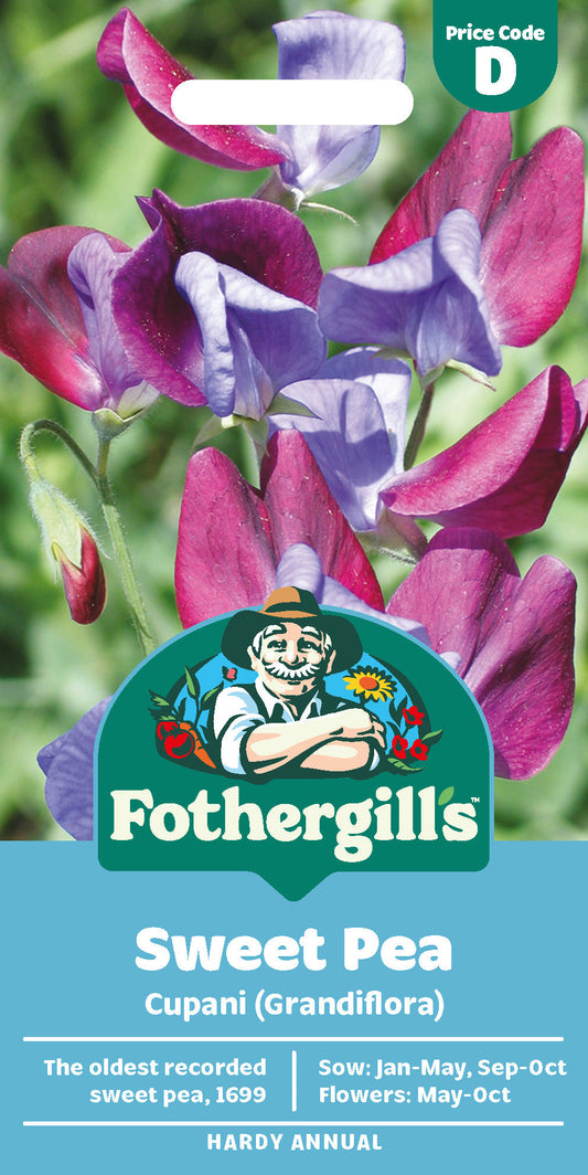 Mr Fothergill's Sweet Pea Cupani (Grandiflora) Seeds Packet