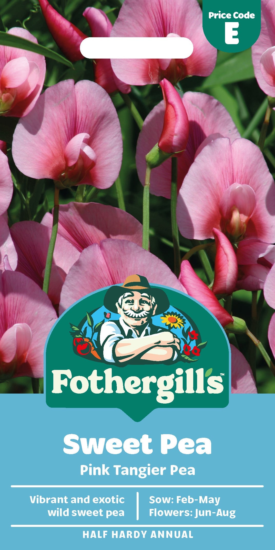 Mr Fothergill's Sweet Pea Pink Tangier Pea Seeds Packet