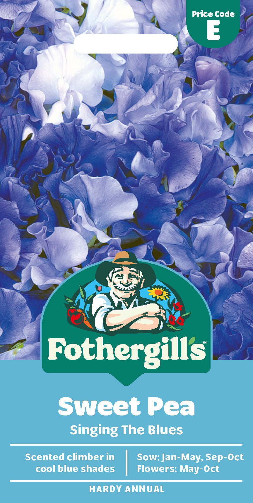 Mr Fothergill's Sweet Pea Singing The Blues Seeds Packet