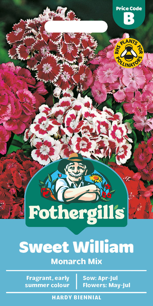 Mr Fothergill's Sweet William Monarch Mix Seeds Packet