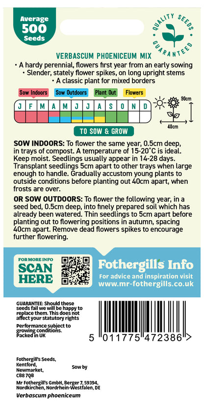 Mr Fothergill's Verbascum Phoeniceum Mix Seeds Packet
